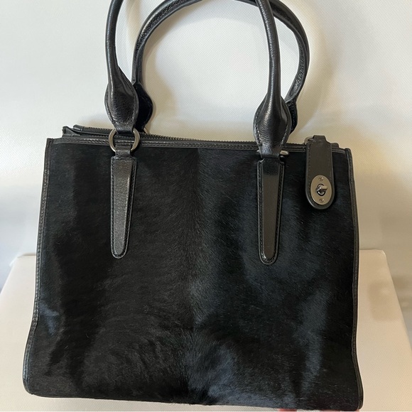 Coach Crosby Carryall Black Fur Bag - Picture 5 of 16